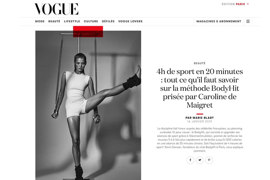 Vogue magazine prône la méthode BODYHIT !